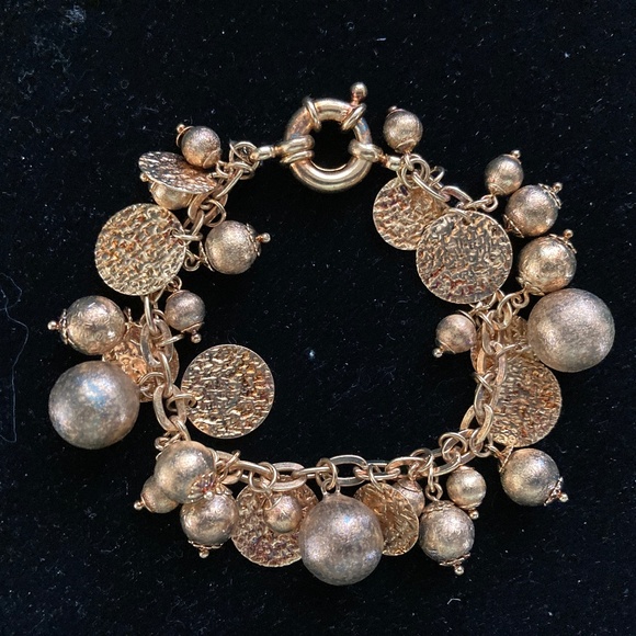 Rivka Friedman 18K Gold-Clad Multiple Bead & Disc Charm Bracelet/7 1/4 Inch/NEW! - Picture 3 of 4
